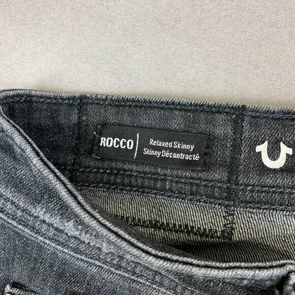 True Religion Westbrook Mens Jeans 28 Gray Distressed Rocco Relaxed Skinny 28x30 - Picture 7 of 15